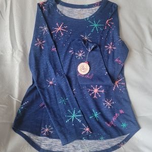 NWT Snowflake Blue Long Sleeve Top